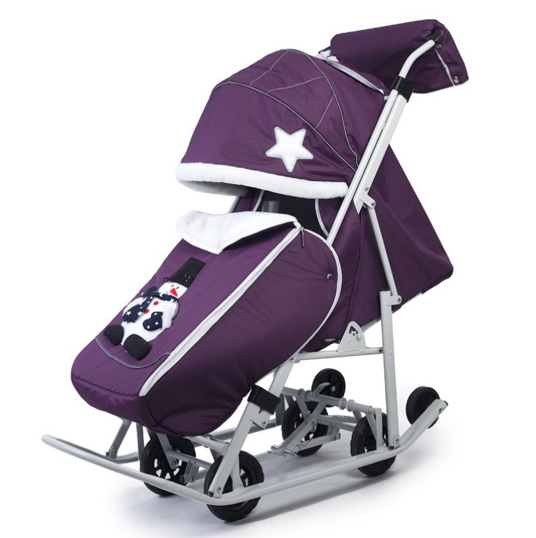 Санки-коляска Pikate Toy пурпурный