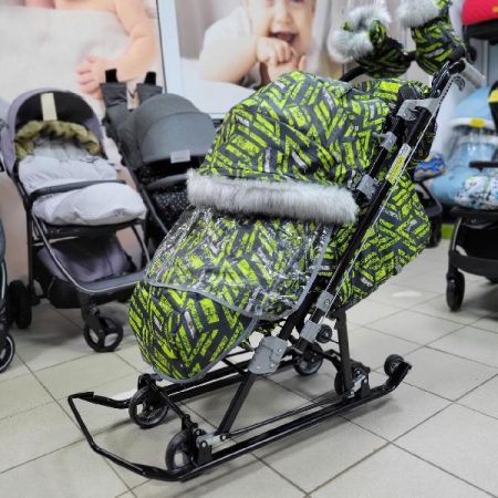 Санки-коляска Nika 7-8 SK с перекидной ручкой и укачиванием